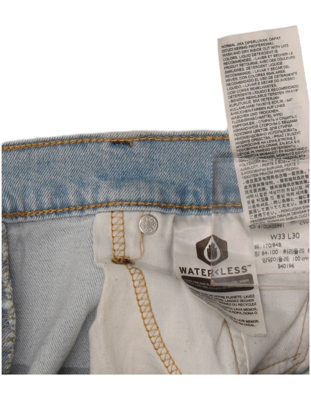 Calça jeans reta masculina Levi's W33 L30 azul algodão