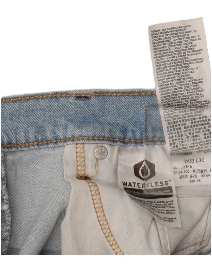 Calça jeans reta masculina Levi's W33 L30 azul algodão
