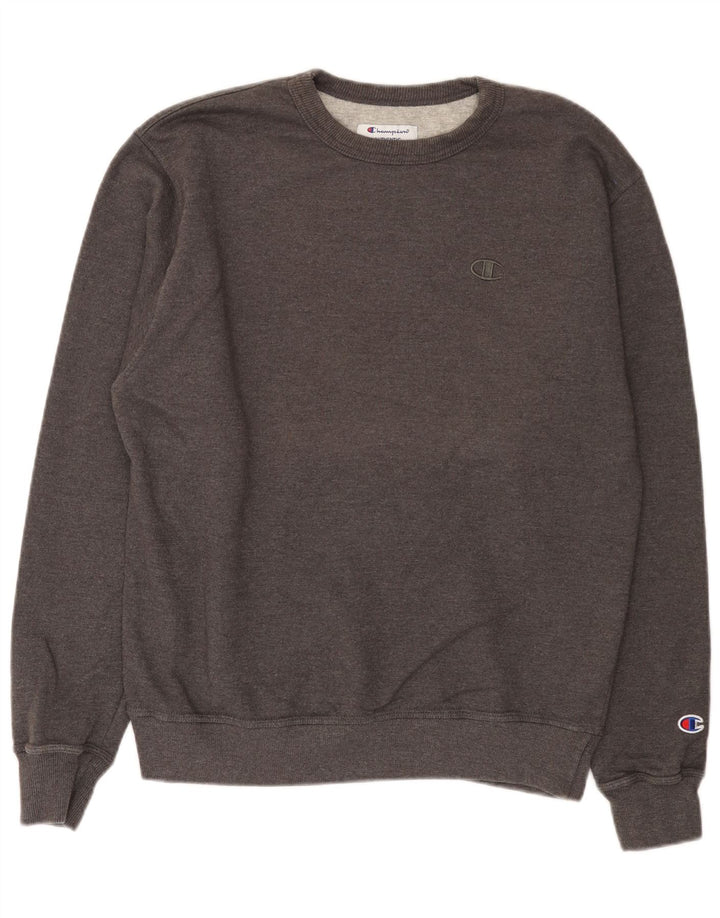 Champion moletom masculino jumper médio cinza algodão manchado