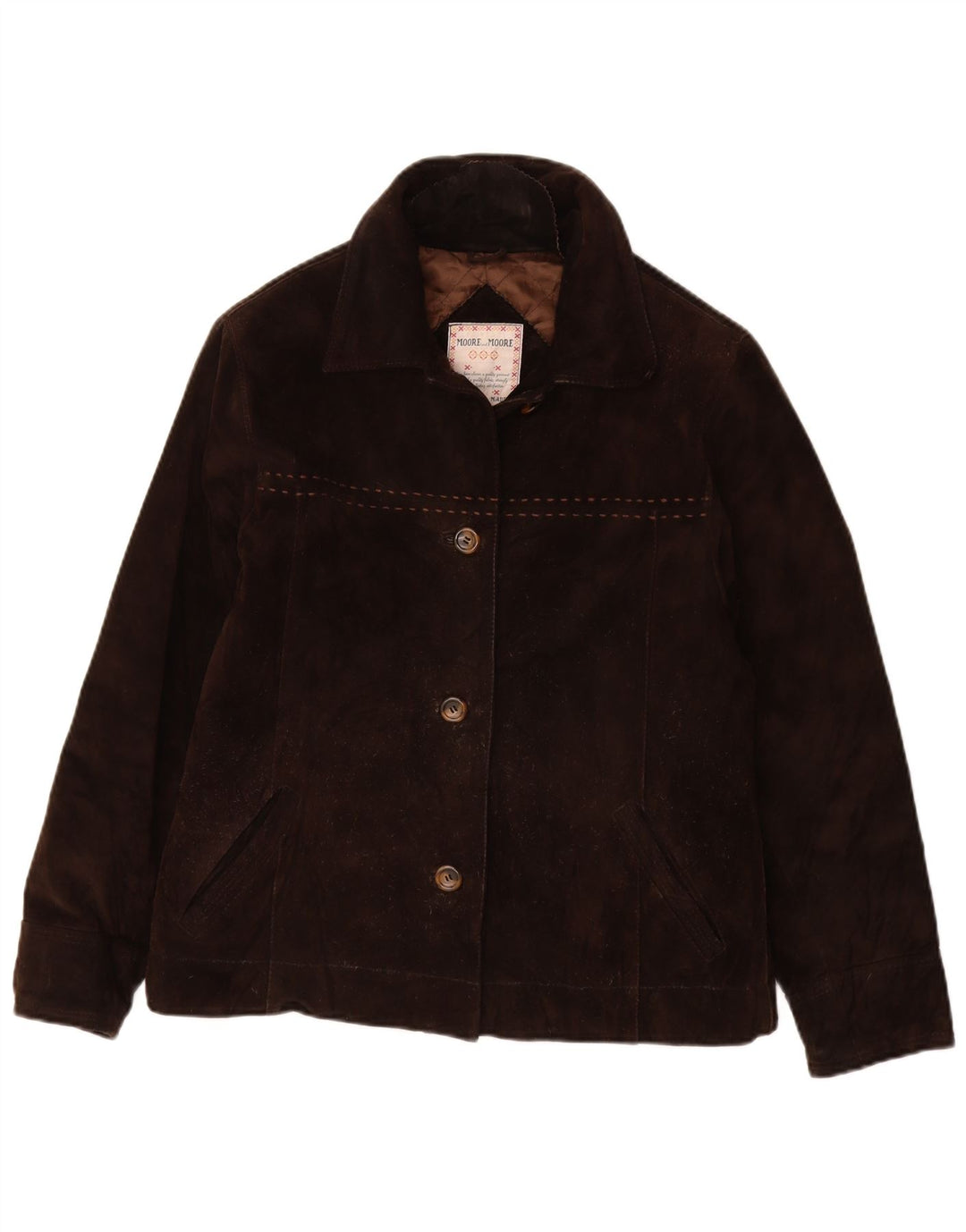 Jaqueta feminina VINTAGE de camurça IT 42 couro marrom médio