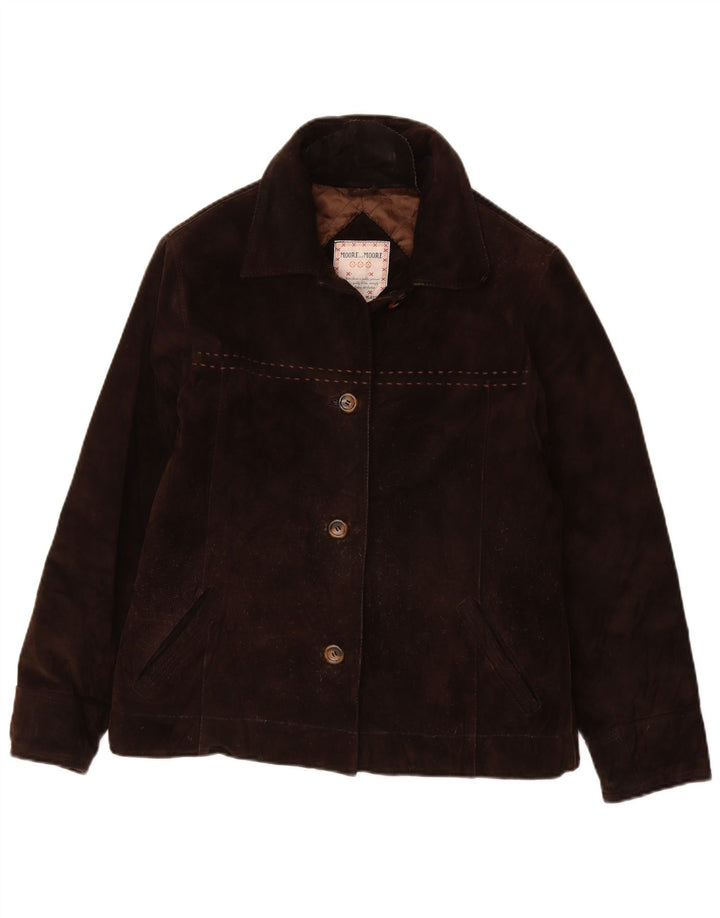 Jaqueta feminina VINTAGE de camurça IT 42 couro marrom médio