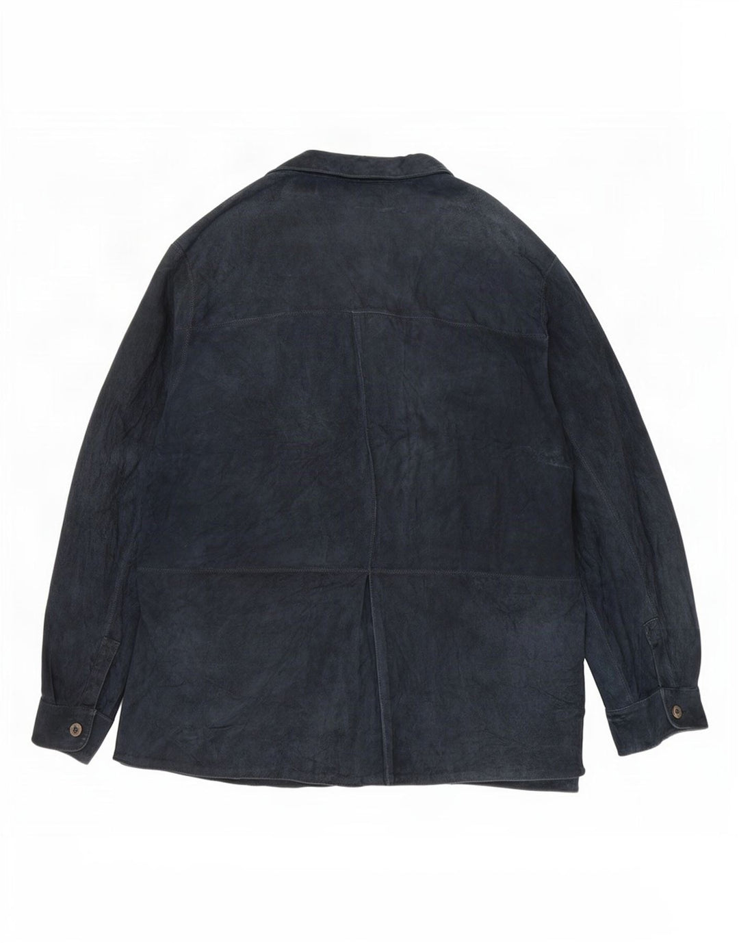 Jaqueta feminina vintage de camurça Reino Unido 18 XL couro azul marinho