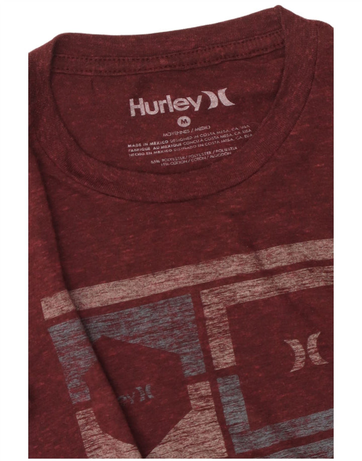 Camiseta masculina Hurley com estampa gráfica, poliéster marrom médio