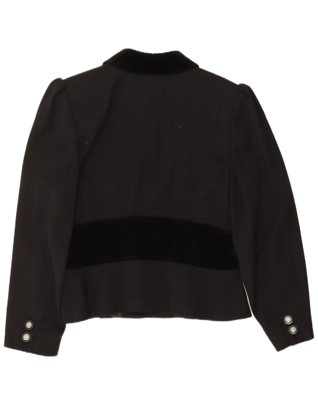 Jaqueta Blazer Feminina Valentino com 5 Botões Reino Unido 14 Grande Lã Colorblock Preta