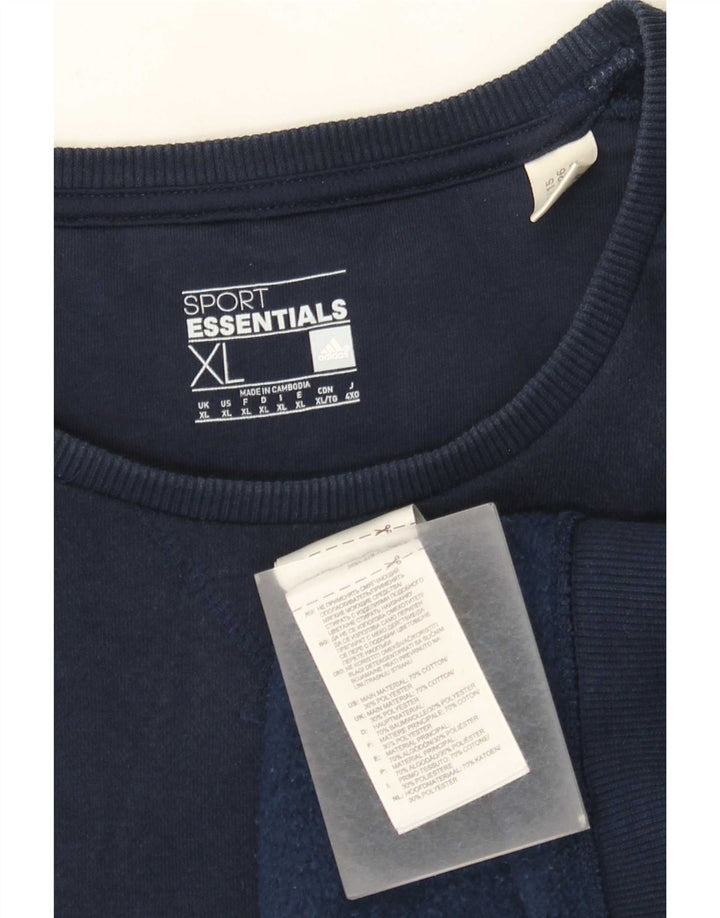 Adidas Mens Moletom Jumper XL Azul Marinho Algodão
