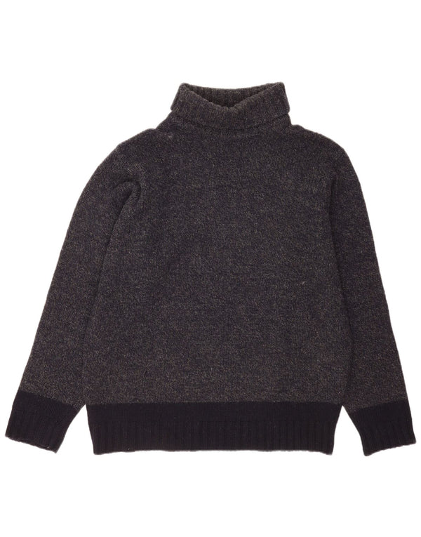 Suéter masculino L.O.G.G com gola redonda XL cinza colorblock lã virgem