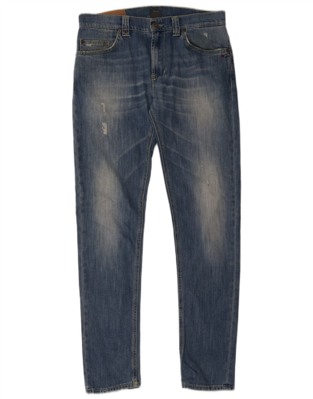 Dondup Jeans masculino desgastado slim W33 L32 algodão azul