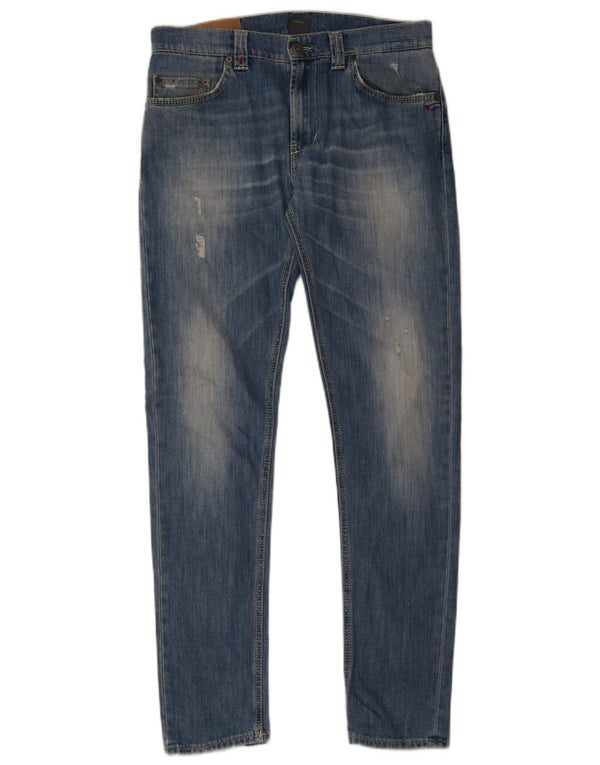 Dondup Jeans masculino desgastado slim W33 L32 algodão azul