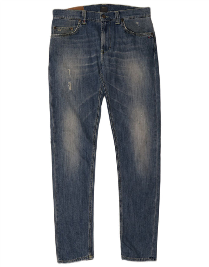 Dondup Jeans masculino desgastado slim W33 L32 algodão azul