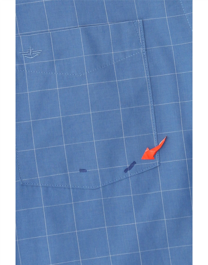 Camisa xadrez masculina Dockers grande algodão xadrez azul
