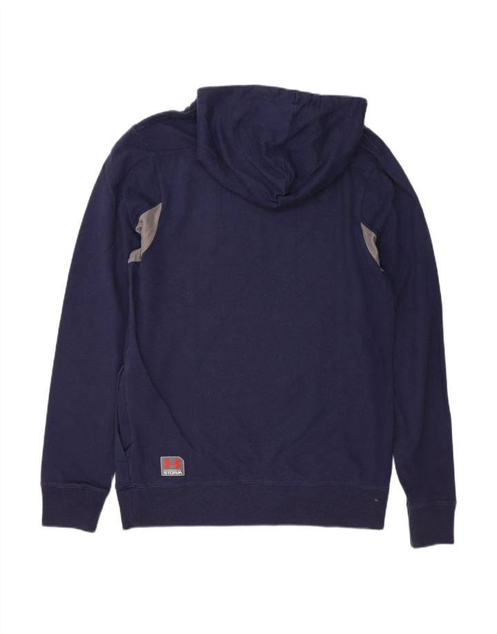 UNDER ARMOUR Suéter gráfico masculino com capuz e bloco colorido médio azul marinho