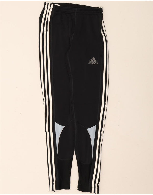 Adidas Womens Climawarm Calças de treino UK 8 Small Black Colourblock
