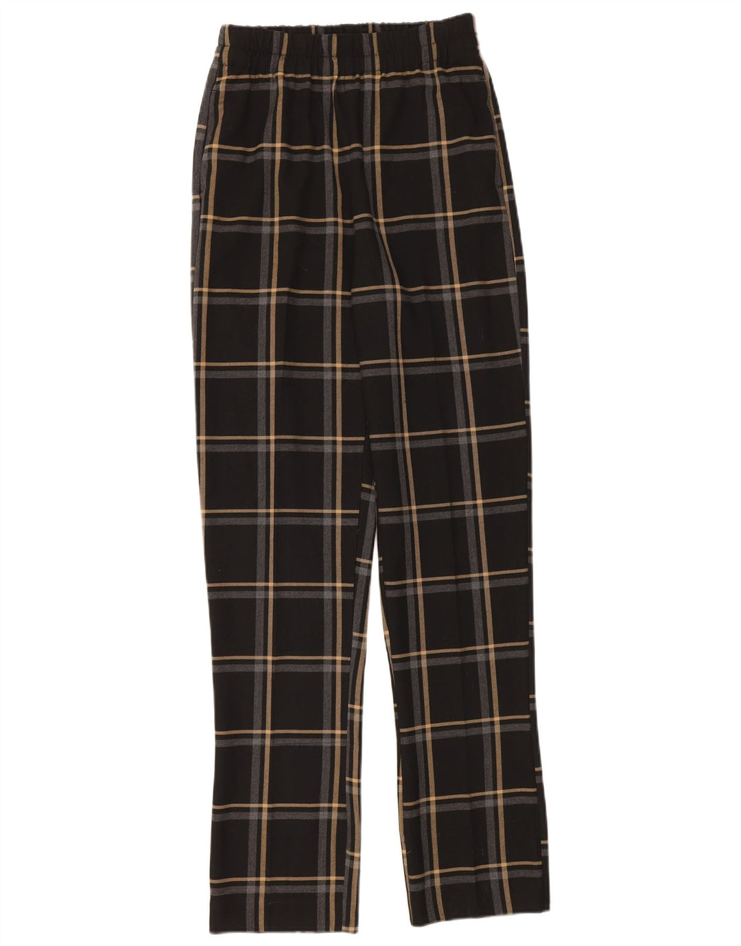 Calça Chino Slim Feminina Zara XS W24 L34 Poliéster Xadrez Preto