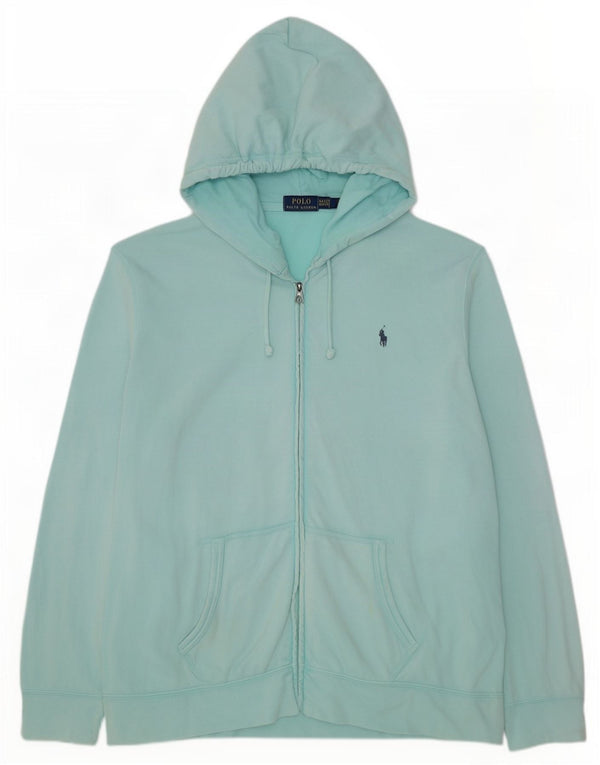 Suéter masculino Polo Ralph Lauren com capuz e zíper 2XL algodão turquesa
