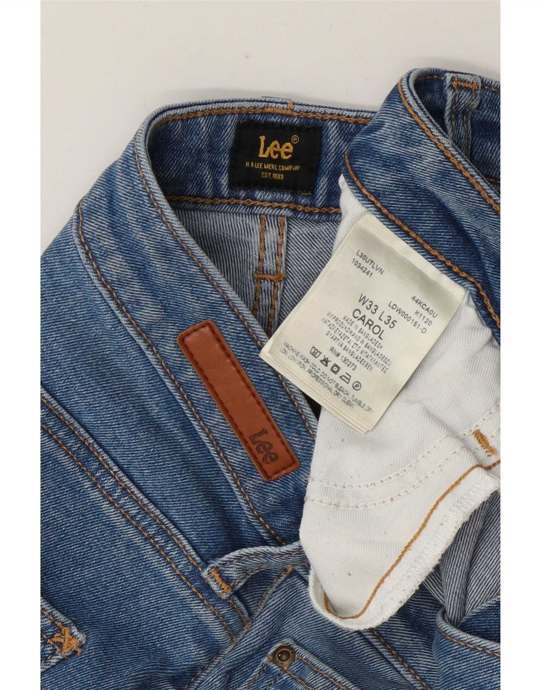 Lee Mens Carol Straight Jeans W33 L29 Azul Algodão