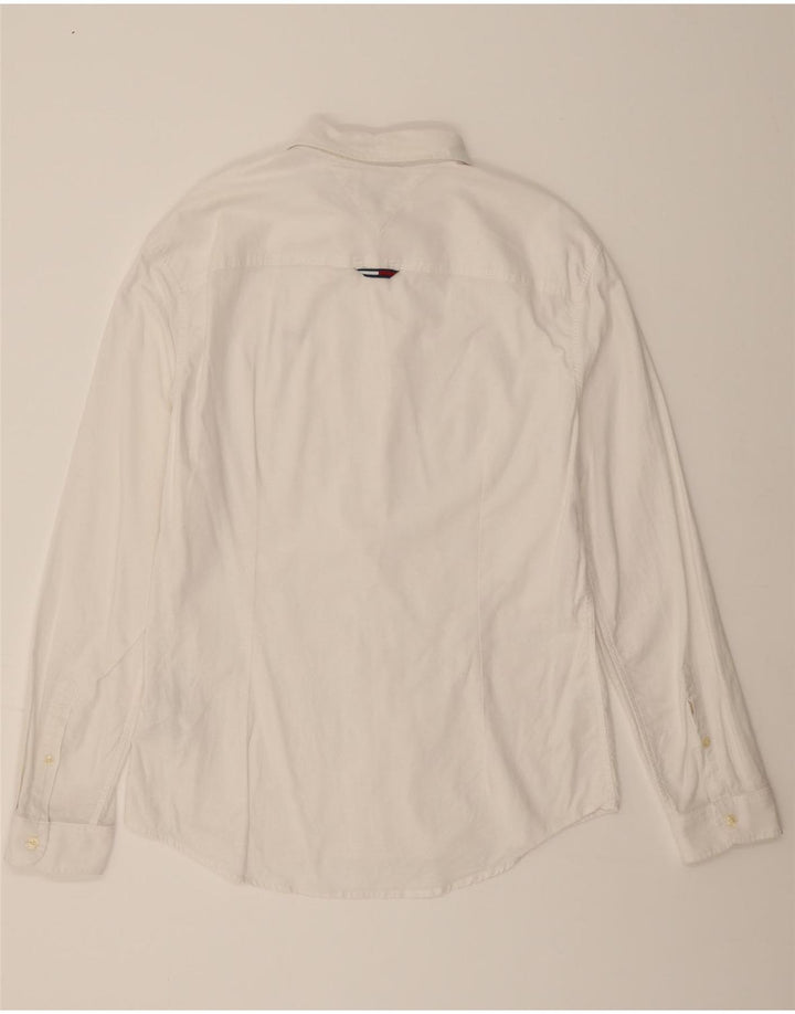 TOMMY HILFIGER Mens Slim Fit Shirt Large White Cotton Vintage Tommy Hilfiger and Second-Hand Tommy Hilfiger from Messina Hembry 