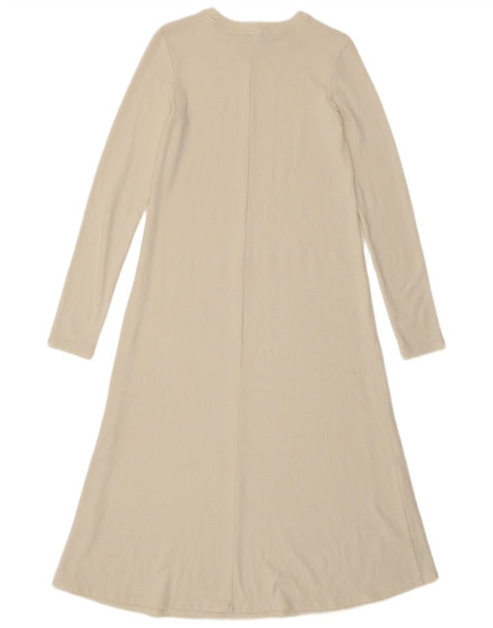 Vestido maxi jumper feminino Zara Reino Unido 10 pequeno branco