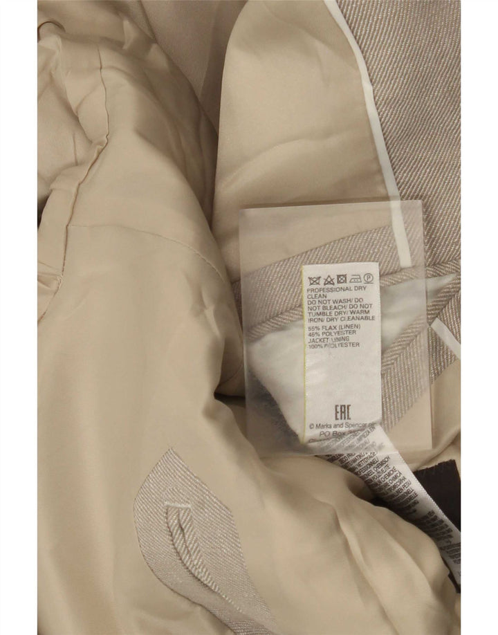 Jaqueta blazer masculina de 2 botões Marks & Spencer Reino Unido 48 2XL linho bege