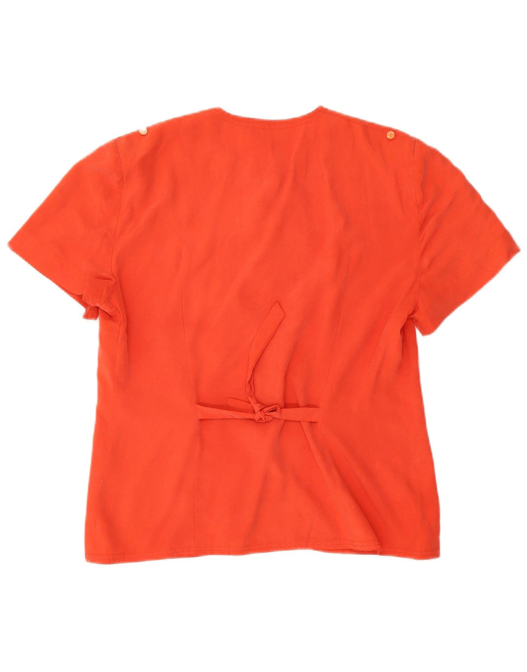 Blusa feminina vintage de manga curta UK 14 laranja médio