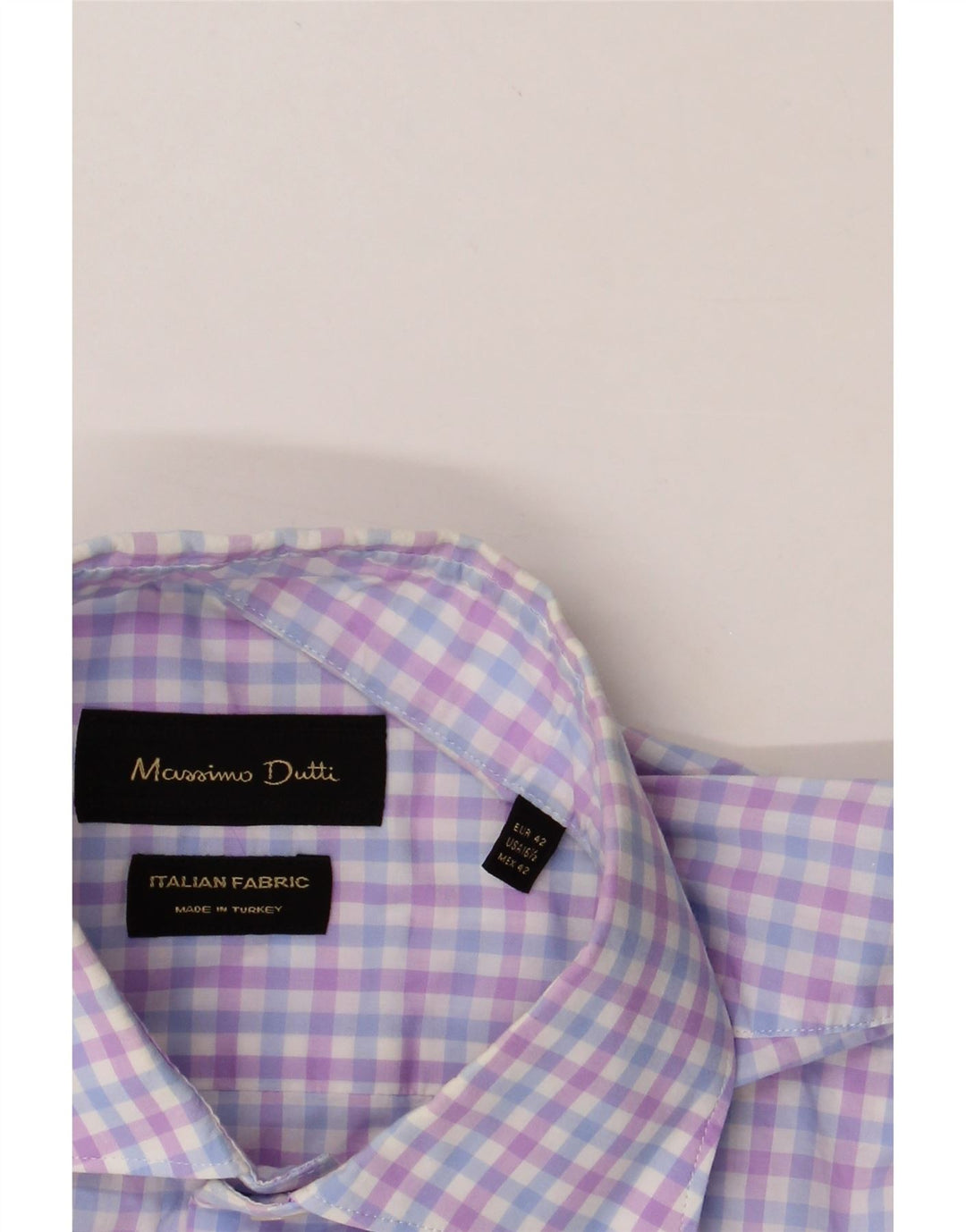 MASSIMO DUTTI Mens Shirt EU 42 Large Purple Check Cotton Vintage Massimo Dutti and Second-Hand Massimo Dutti from Messina Hembry 