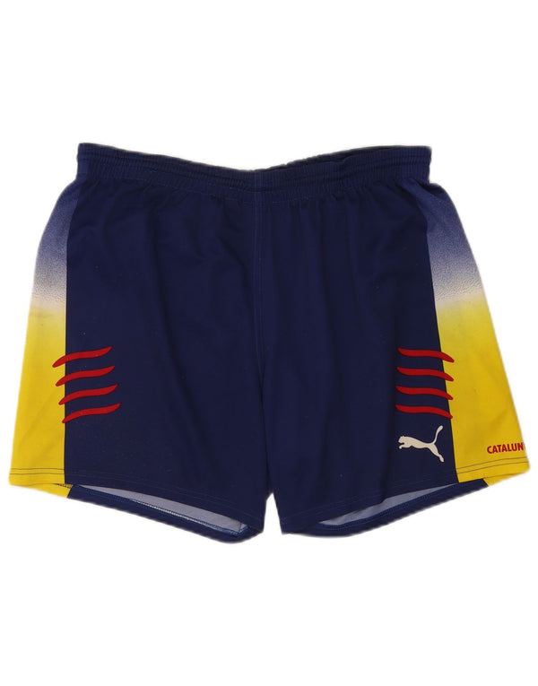 Shorts esportivos masculinos Puma XL azul colorblock