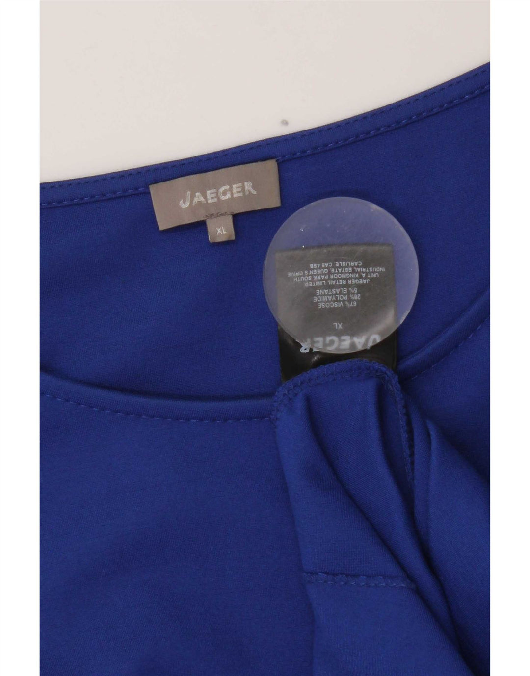 Top feminino Jaeger manga 3/4 UK 18 XL azul viscose
