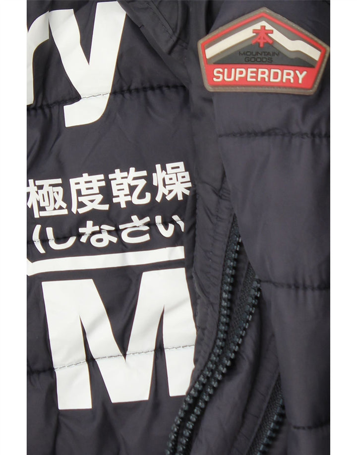 Jaqueta acolchoada masculina SUPERDRY UK 38 nylon azul marinho médio