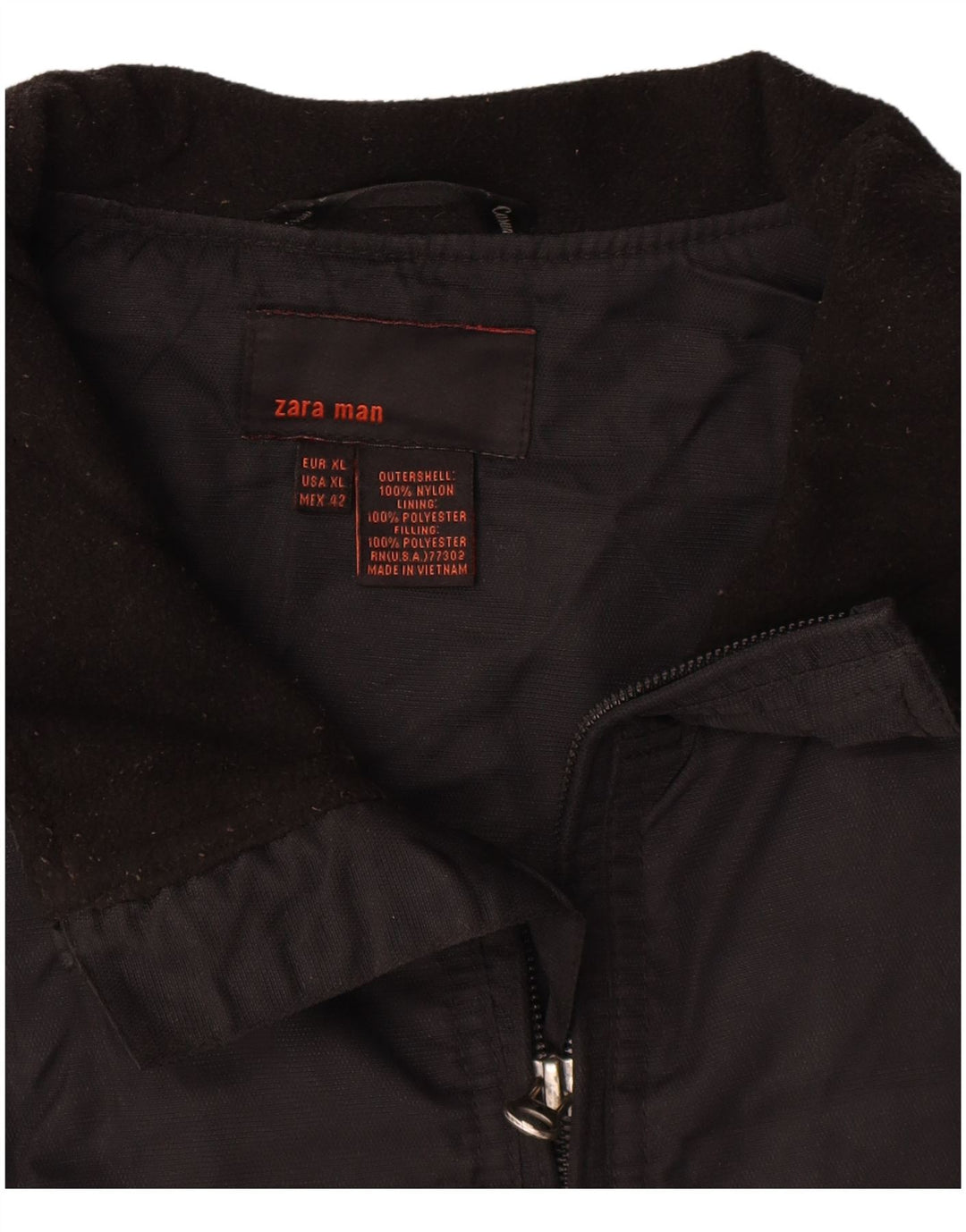 Jaqueta bomber masculina Zara Reino Unido 42 XL preto nylon