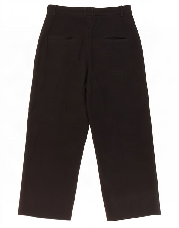 Calça feminina Zara com cintura alta e perna larga, médio W28 L26 preta
