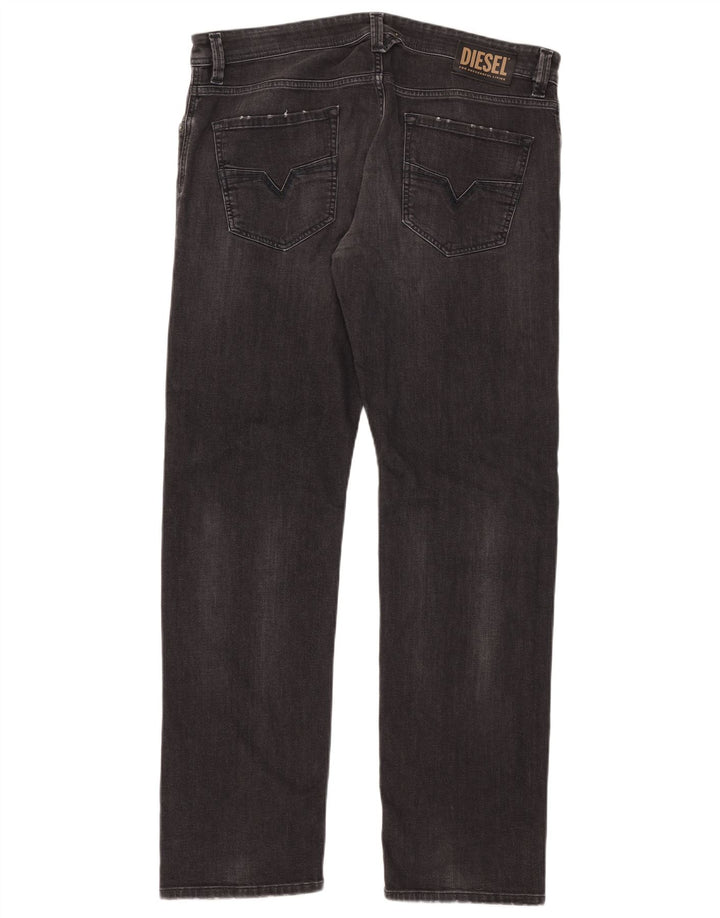 Diesel Mens Larkee Regular Straight Jeans W38 L32 Algodão Cinza