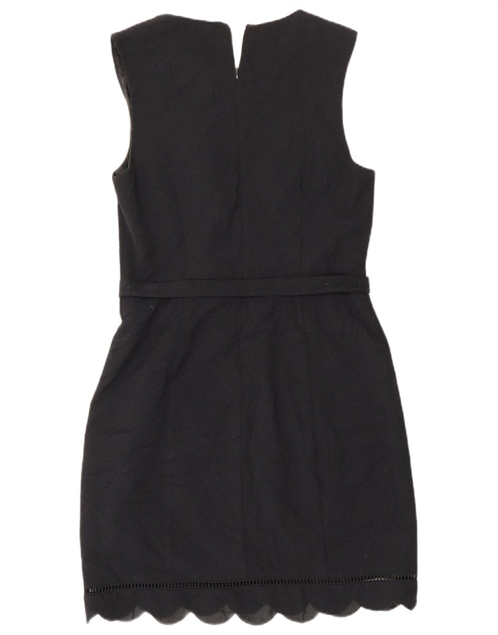 Vestido feminino Oasis sem mangas com bainha UK 12 poliéster preto médio