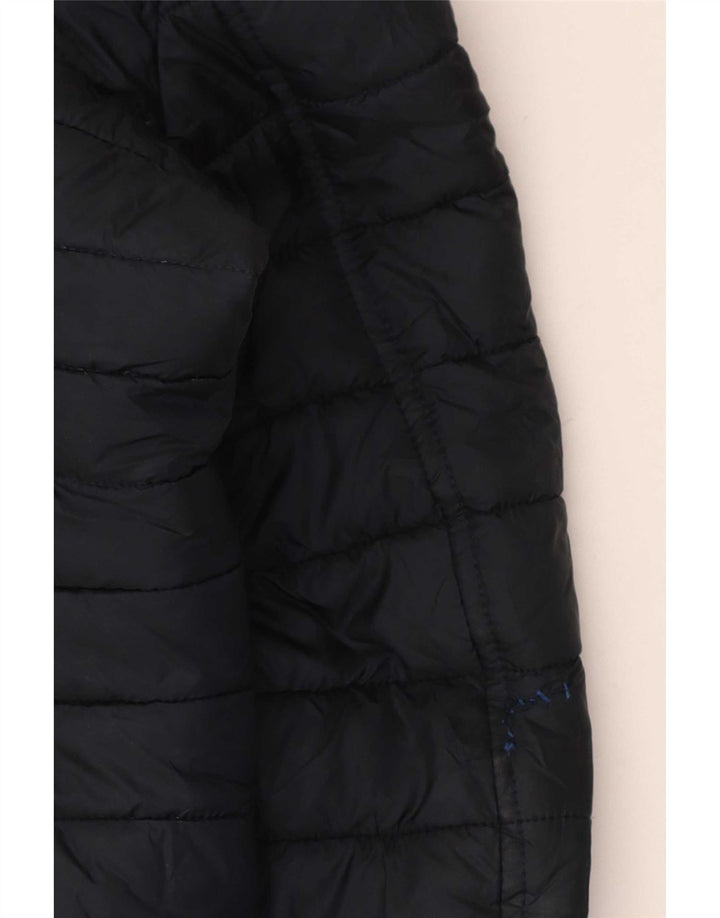 Casaco acolchoado com capuz feminino Joules UK 16 grande poliéster azul marinho