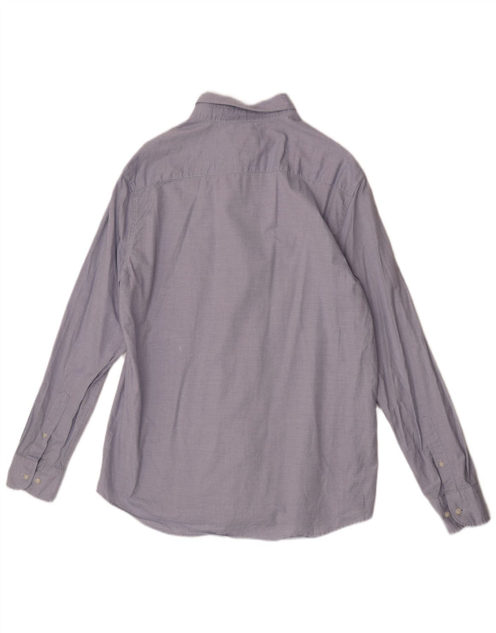 Camisa masculina Massimo Dutti XL azul algodão