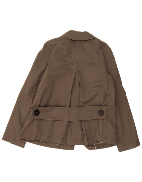 Casaco trench curto feminino Zara UK 6 XS algodão cinza
