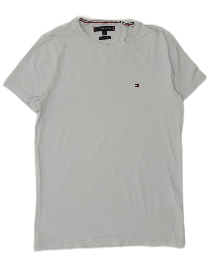 TOMMY HILFIGER Camiseta masculina extra slim top pequeno algodão azul