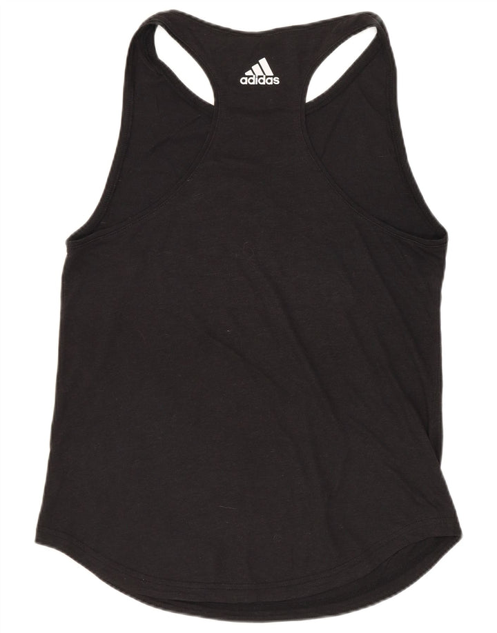 ADIDAS Womens Graphic Vest Top UK 8 Pequeno Preto