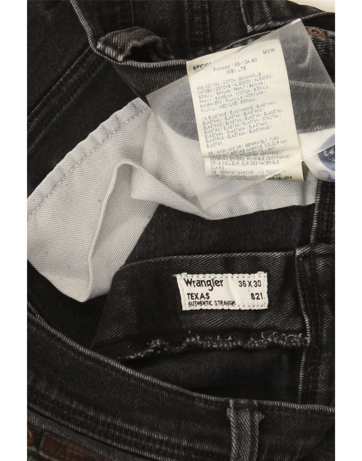 Wrangler Masculino Texas Straight Jeans W36 L26 Algodão Preto