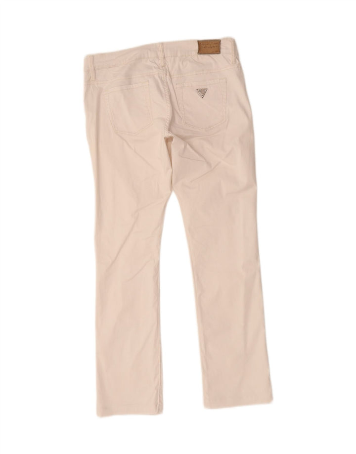 GUESS Womens Slim Casual Trousers W30 L28 White Cotton Vintage Guess and Second-Hand Guess from Messina Hembry 