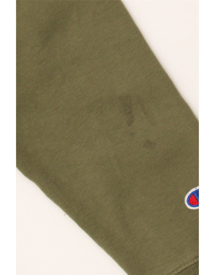 CHAMPION Womens Graphic Hoodie Jumper UK 18 XL Khaki Cotton Vintage Champion and Second-Hand Champion from Messina Hembry 