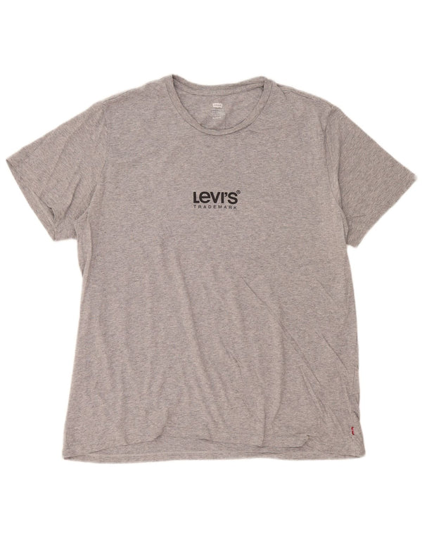 Camiseta gráfica masculina Levi's Top XL cinza manchado