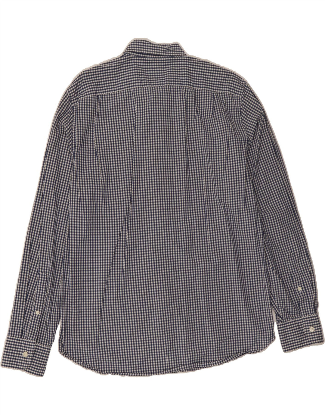 J. CREW Mens Shirt Large Navy Blue Gingham Cotton Vintage J. Crew and Second-Hand J. Crew from Messina Hembry 