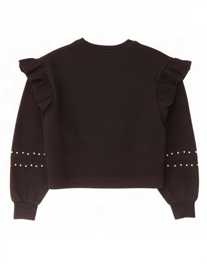 Zara moletom feminino jumper UK 12 poliéster preto médio