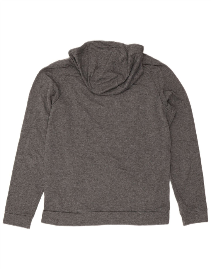 Jumper com capuz gráfico feminino Nike UK 14 poliéster manchado cinza médio