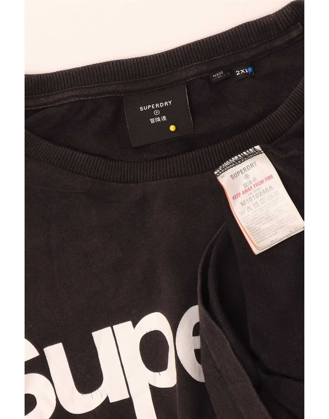 Camiseta gráfica masculina Superdry Top 2XL algodão preto