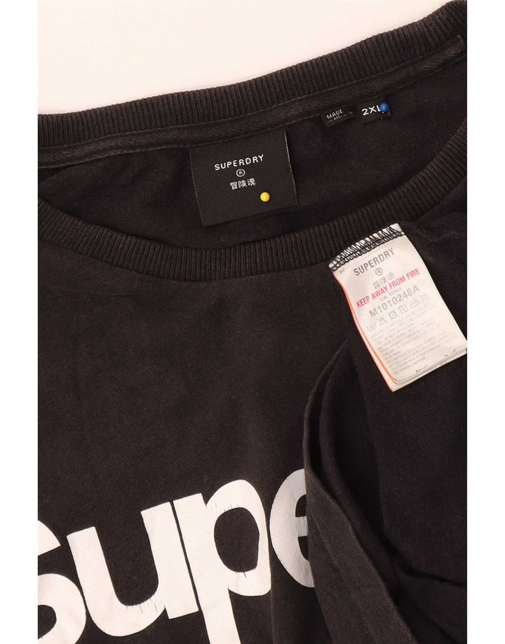 Camiseta gráfica masculina Superdry Top 2XL algodão preto