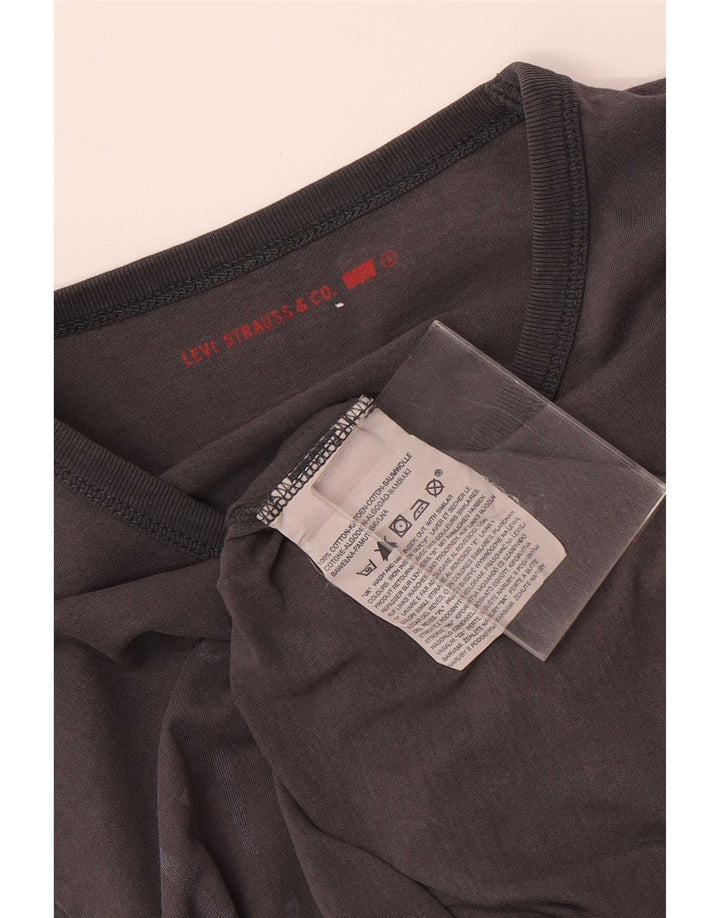 Top gráfico masculino Levi's manga comprida pequeno algodão cinza