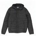 Jaqueta masculina acolchoada com capuz Jack & Jones Reino Unido 36 poliéster preto pequeno