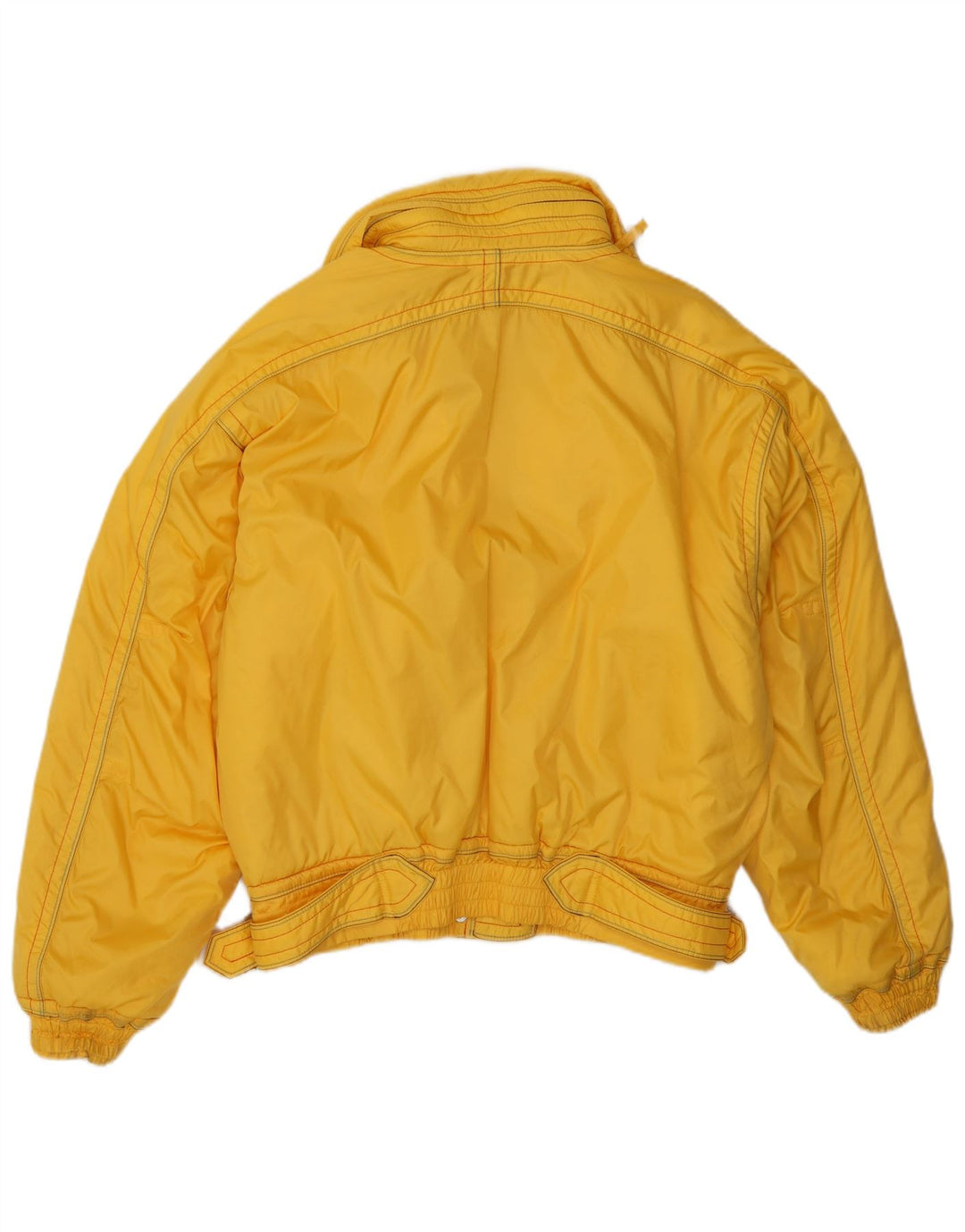 Jaqueta de esqui Ellesse feminina com capuz grande UK 12 poliamida amarela média