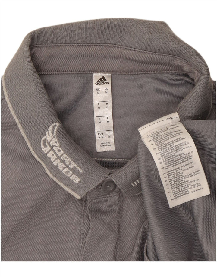 Camisa polo masculina Adidas Climalite Graphic cinza médio algodão