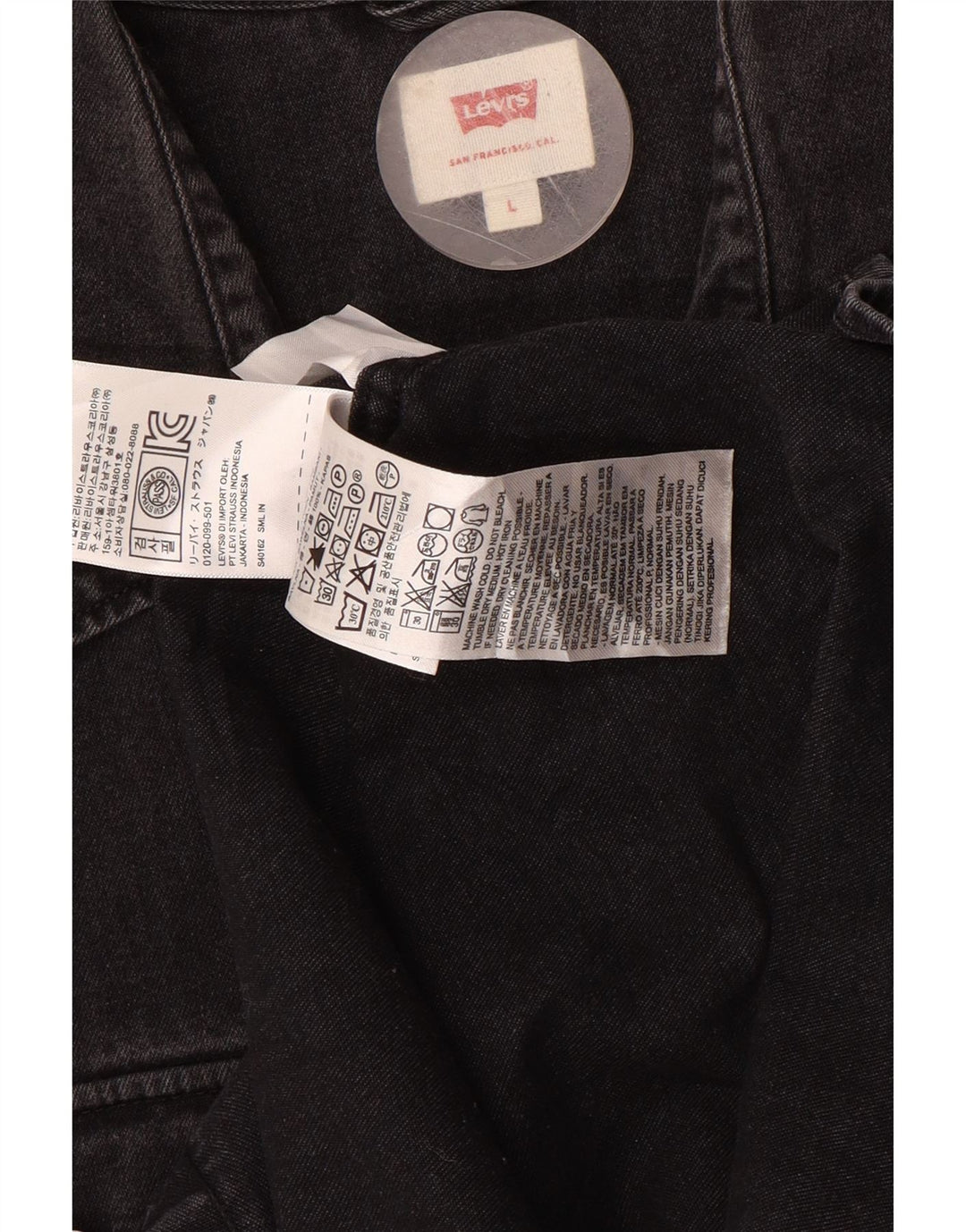 Camisa jeans masculina LEVI'S grande algodão cinza